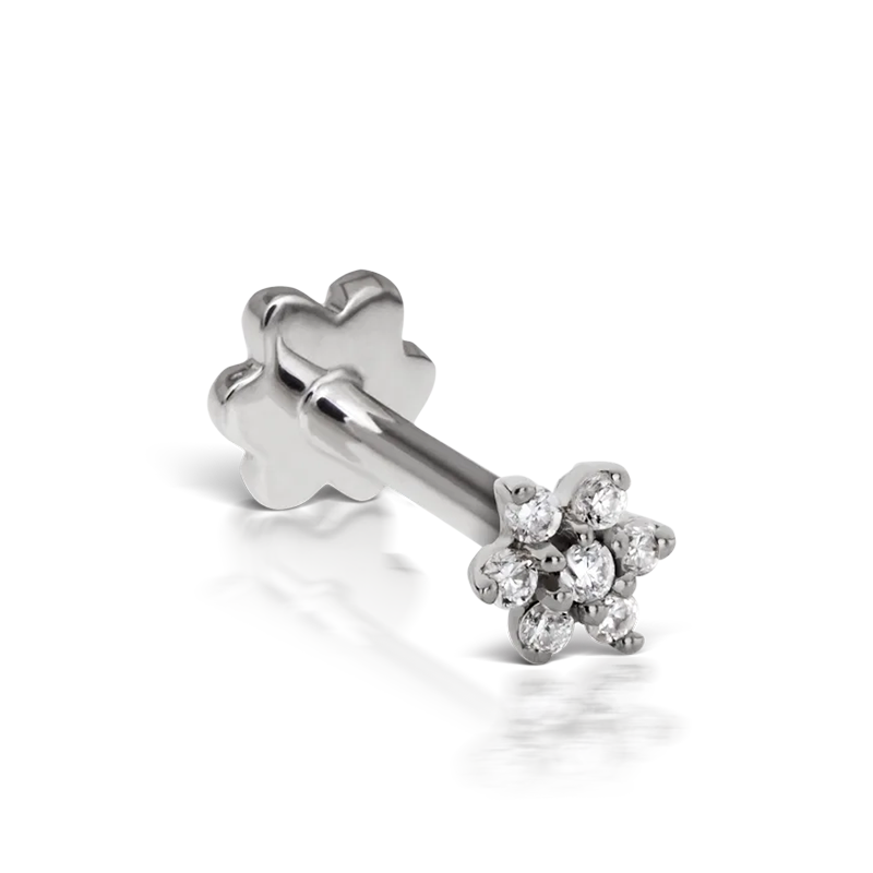 3mm Diamond Flower Threaded Stud /WG