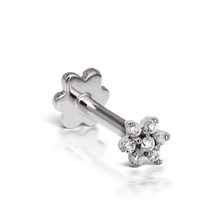3mm Diamond Flower Threaded Stud /WG