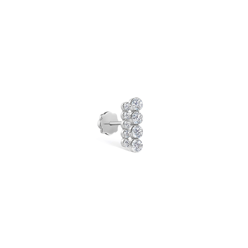 11mm Invisible Set Diamond Apsara Bar Threaded Stud /WG