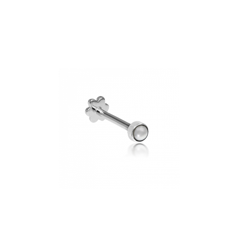 2mm Natural Pearl Threaded Stud /WG