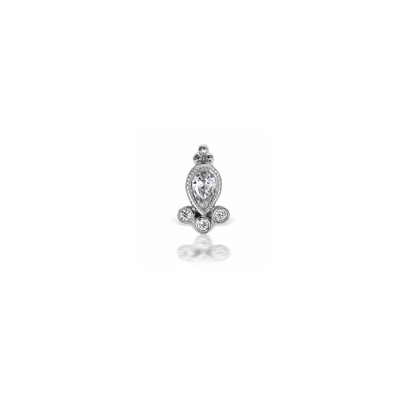 7.5mm Diamond Delia Threaded Stud /WG