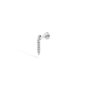 7mm Diamond Eternity Bar Threaded Charm Earring