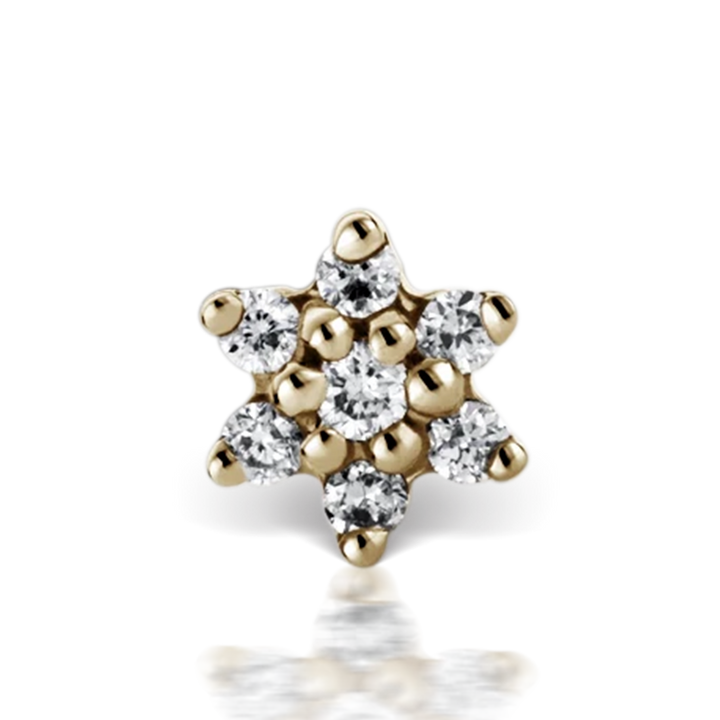 3mm Diamond Flower Threaded Stud /YG