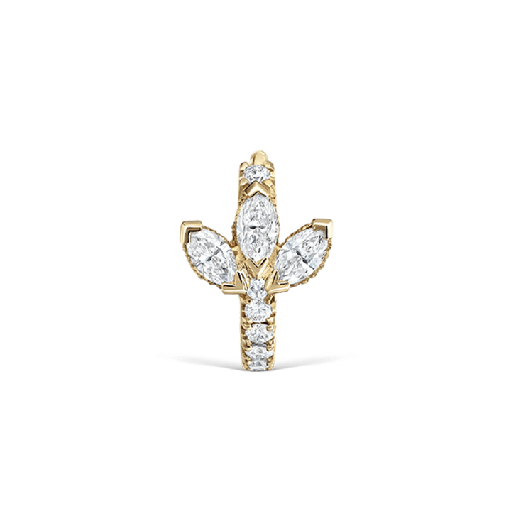 6.5mm Diamond Lotus Eternity Hoop Earring /YG