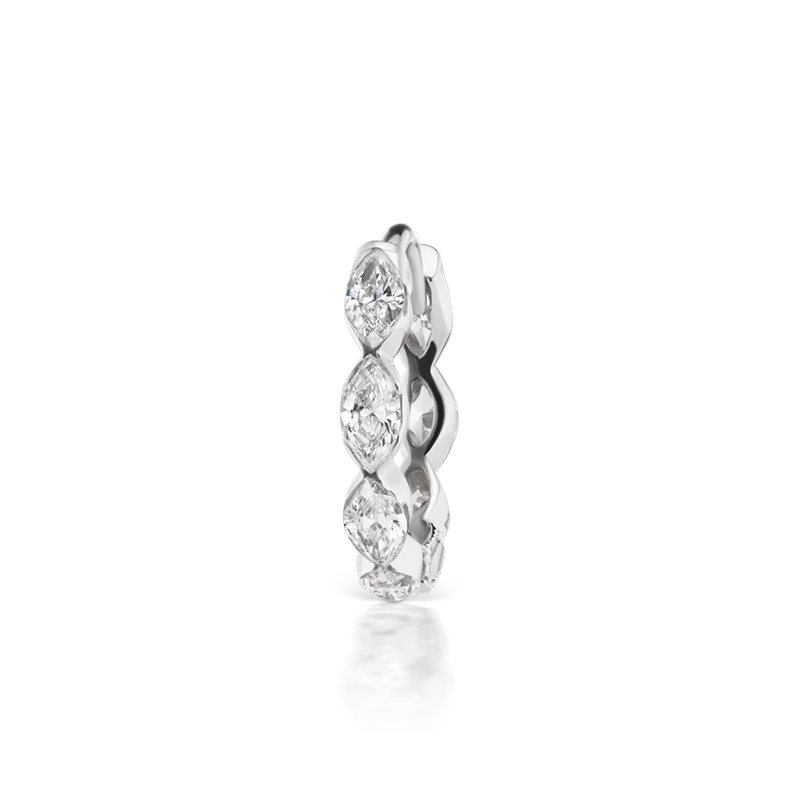 8mm Diamond Invisible Marquise Eternity Ring /WG