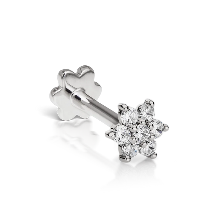 4.5mm Diamond Flower Threaded Stud /WG