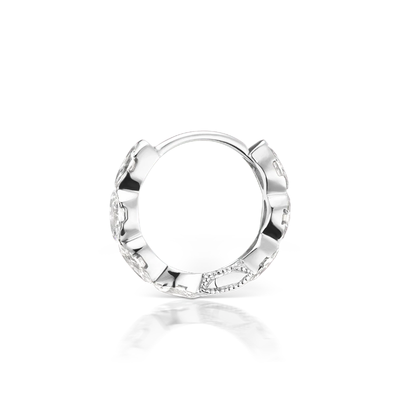 8mm Diamond Invisible Marquise Eternity Ring /WG