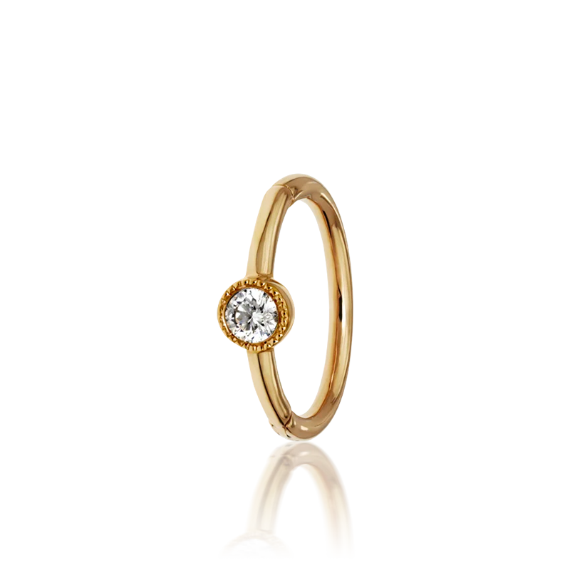 8mm Scalloped Diamond Clicker /YG