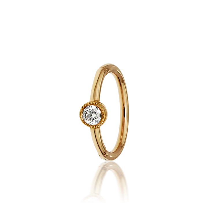 8mm Scalloped Diamond Clicker /YG