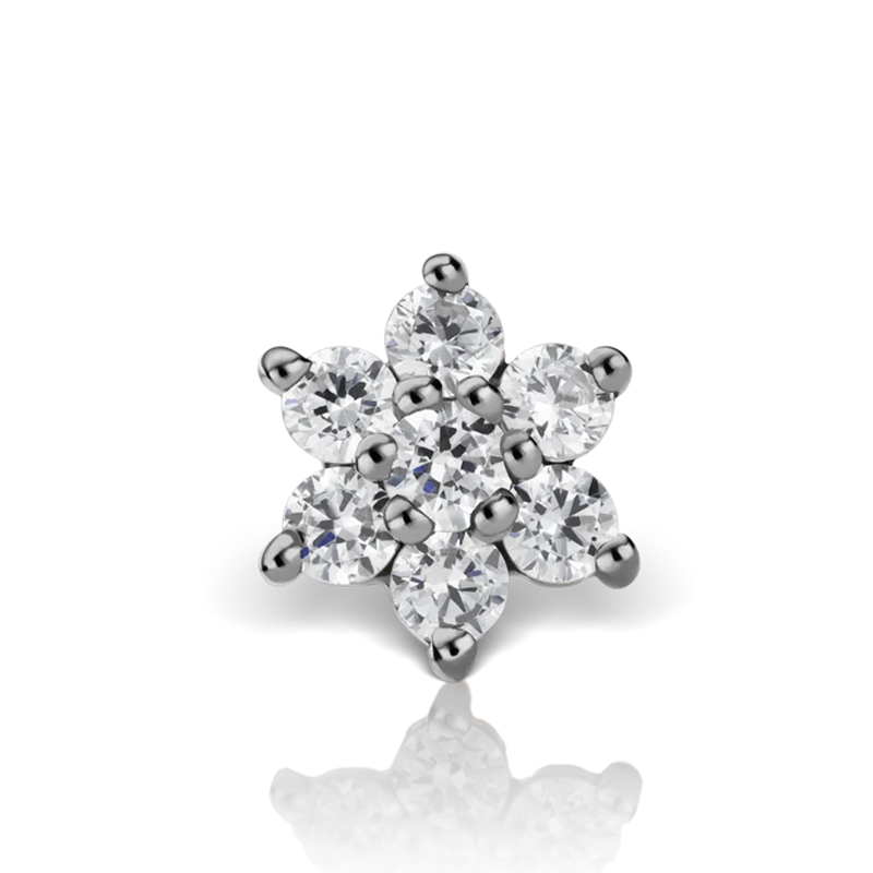 4.5mm Diamond Flower Threaded Stud /WG