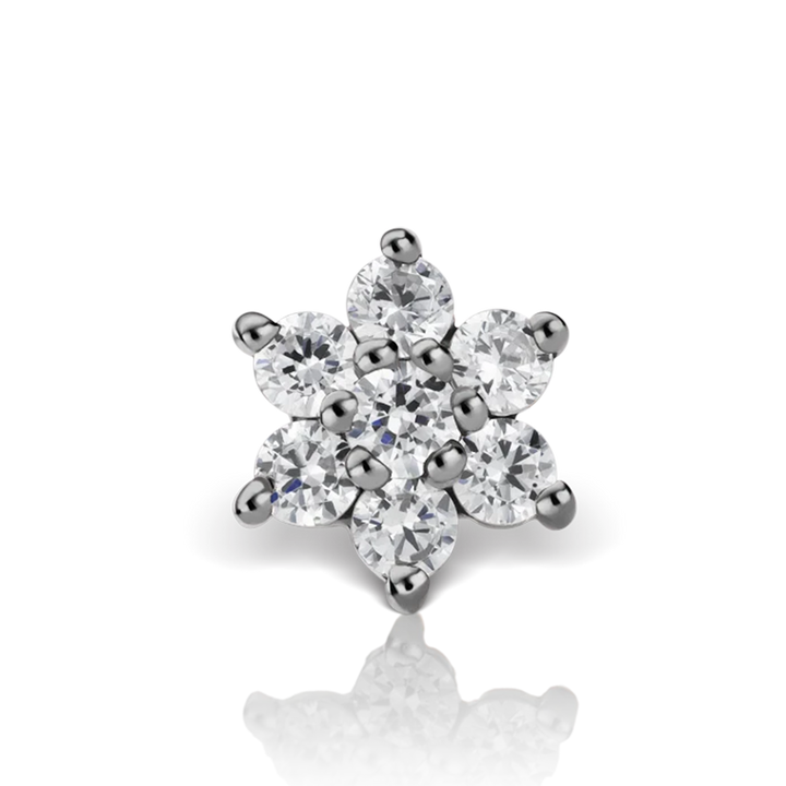 4.5mm Diamond Flower Threaded Stud /WG