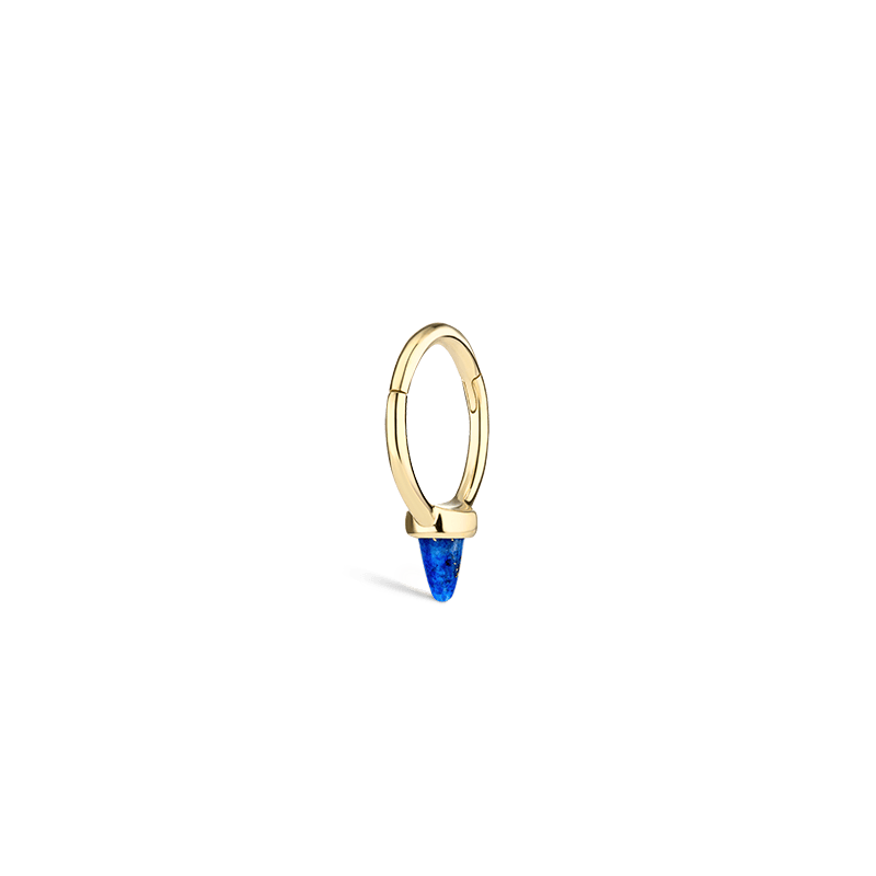 8mm Lapis Single Short Spike Earring /YG