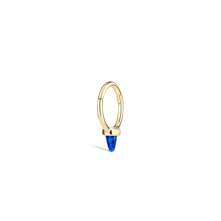 8mm Lapis Single Short Spike Earring /YG