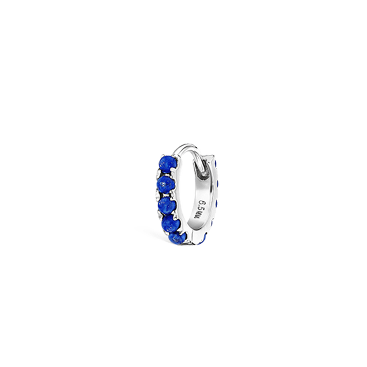 6.5mm Lapis Eternity Hoop Earring /WG