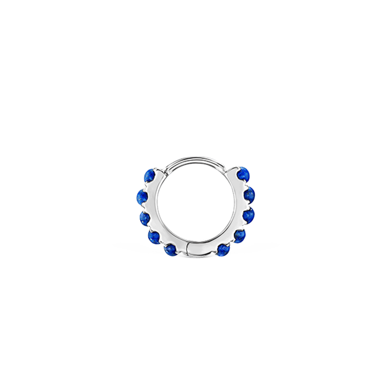 6.5mm Lapis Eternity Hoop Earring /WG