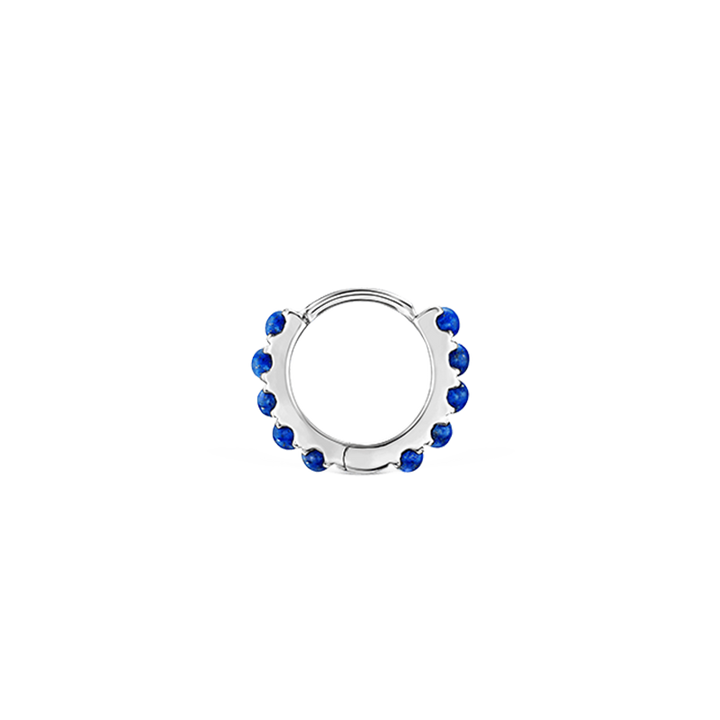 6.5mm Lapis Eternity Hoop Earring /WG
