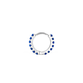 8mm Lapis Eternity Hoop Earring /WG