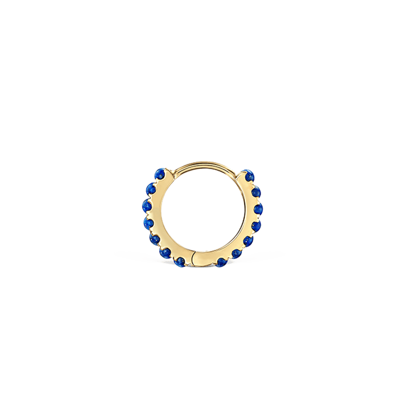 8mm Lapis Eternity Hoop Earring /YG