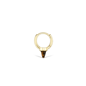 6.5mm Tiger's Eye Single Short Spike Hoop Earring /YG