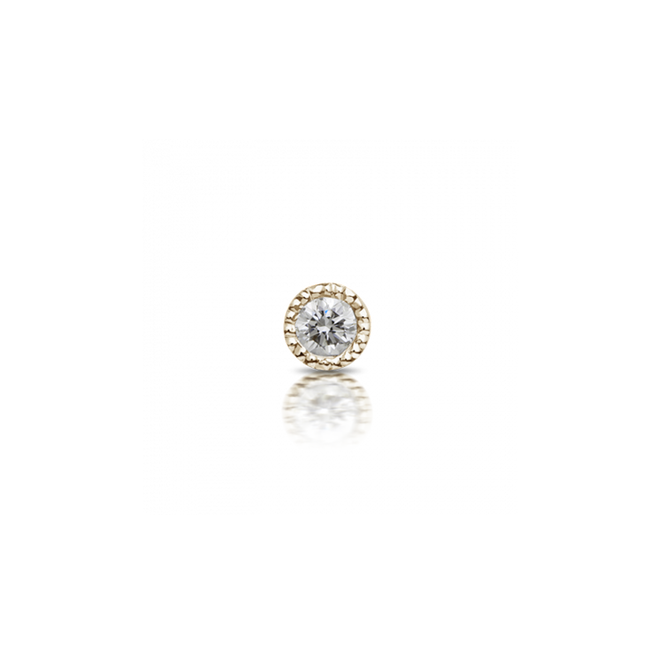 2mm Scalloped Set Diamond Threaded Stud /YG