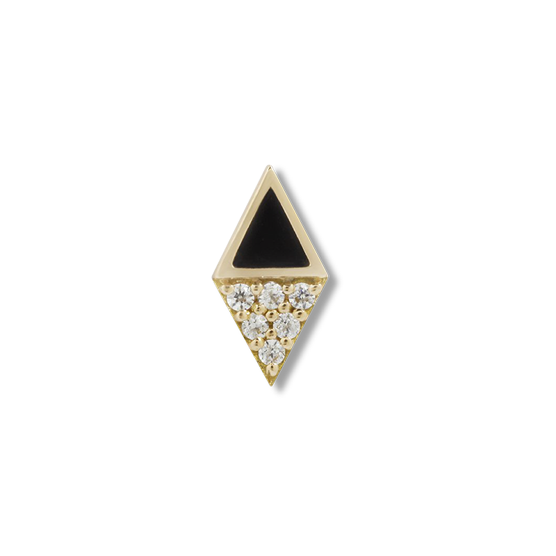 Almost Famous Black Agate CZ /YG