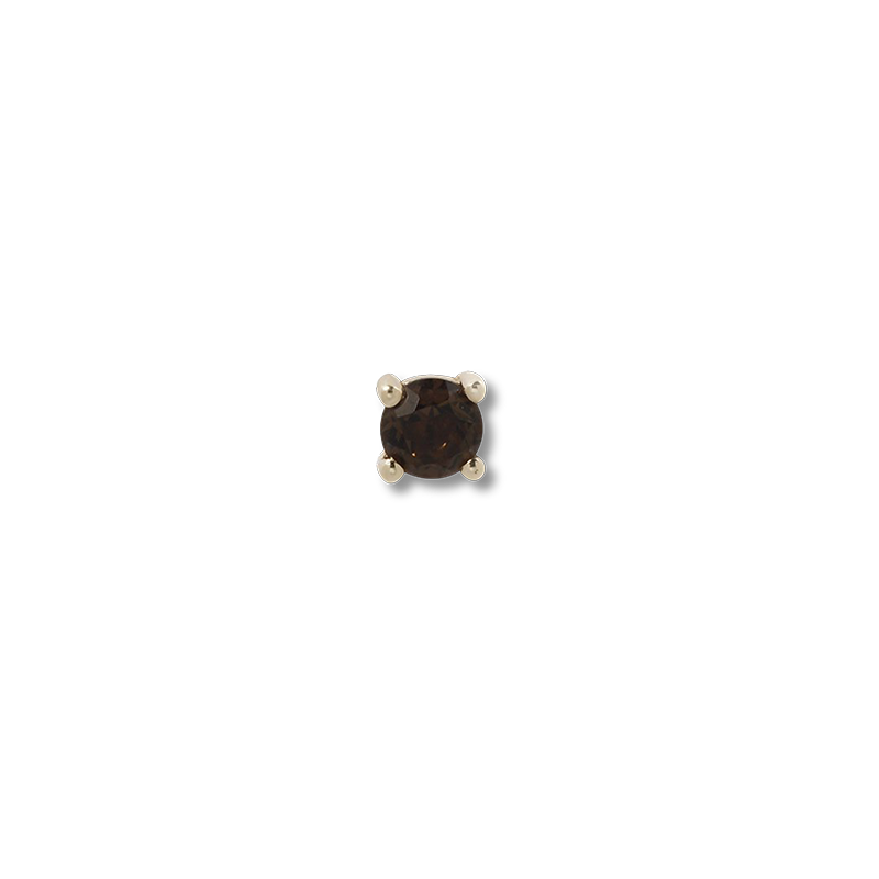 2.5mm Smokey Quartz Prong /YG