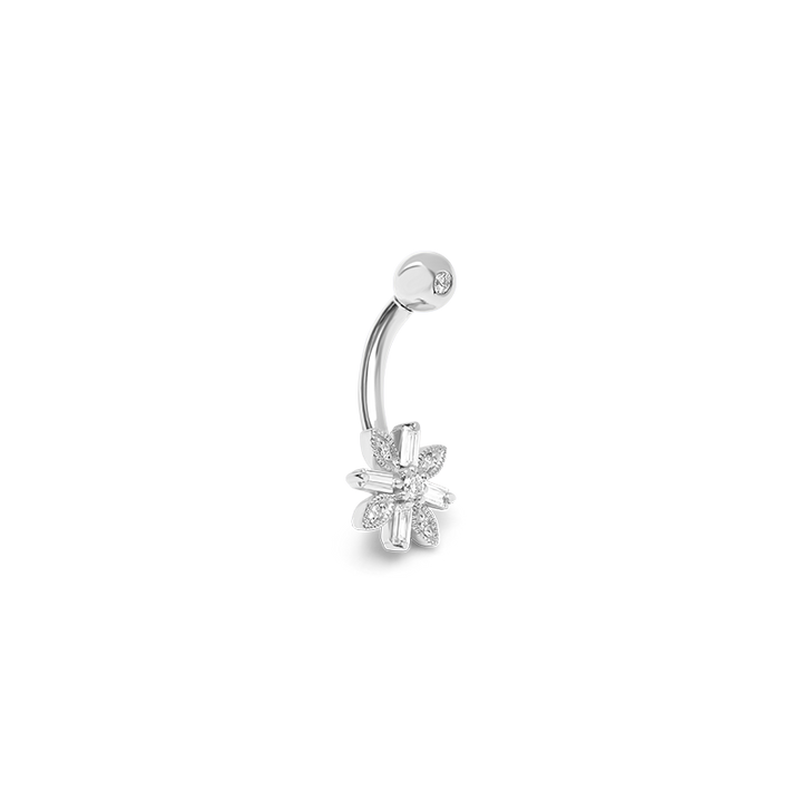 Flower Diamond Navel Piercing /WG