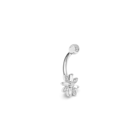 Flower Diamond Navel Piercing /WG