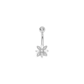 Flower Diamond Navel Piercing /WG
