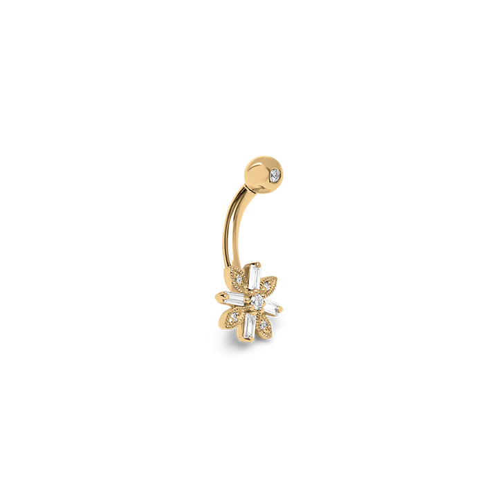 Flower Diamond Navel Piercing /YG