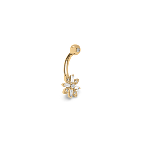 Flower Diamond Navel Piercing /YG