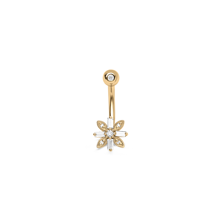 Flower Diamond Navel Piercing /YG