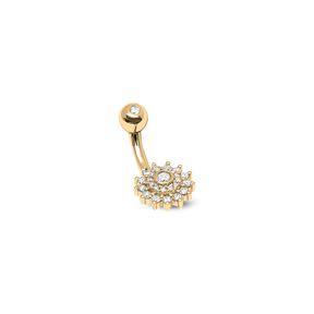 Summer Flower Diamond Navel Piercing /YG