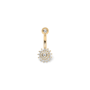 Summer Flower Diamond Navel Piercing /YG