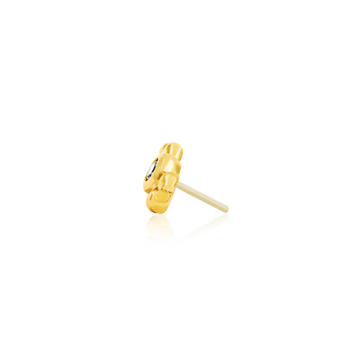 Bezel Set CZ Double Tri-Bead /YG