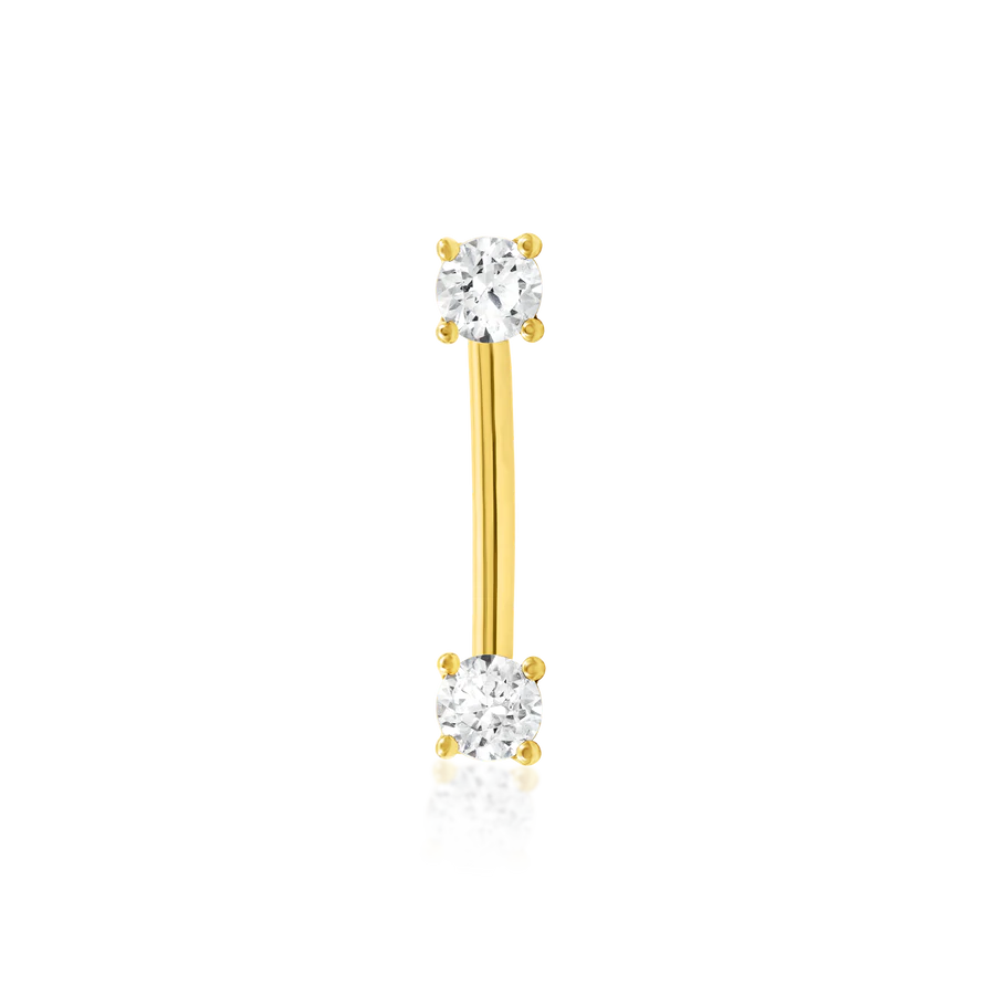 Empress Curved Gem Barbell CZ /YG