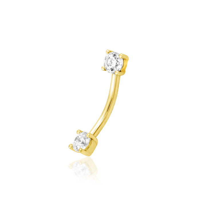 Empress Curved Gem Barbell CZ /YG