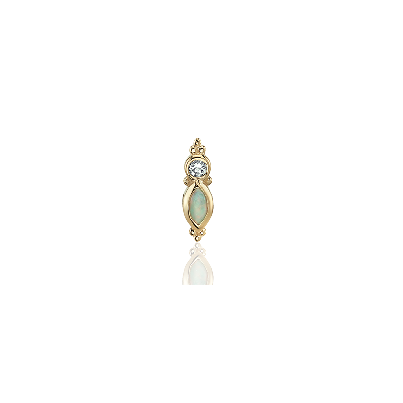 [EXCLUSIVE] Mai Marquise Bezel Bead - Diamant - Threaded End - Geelgoud
